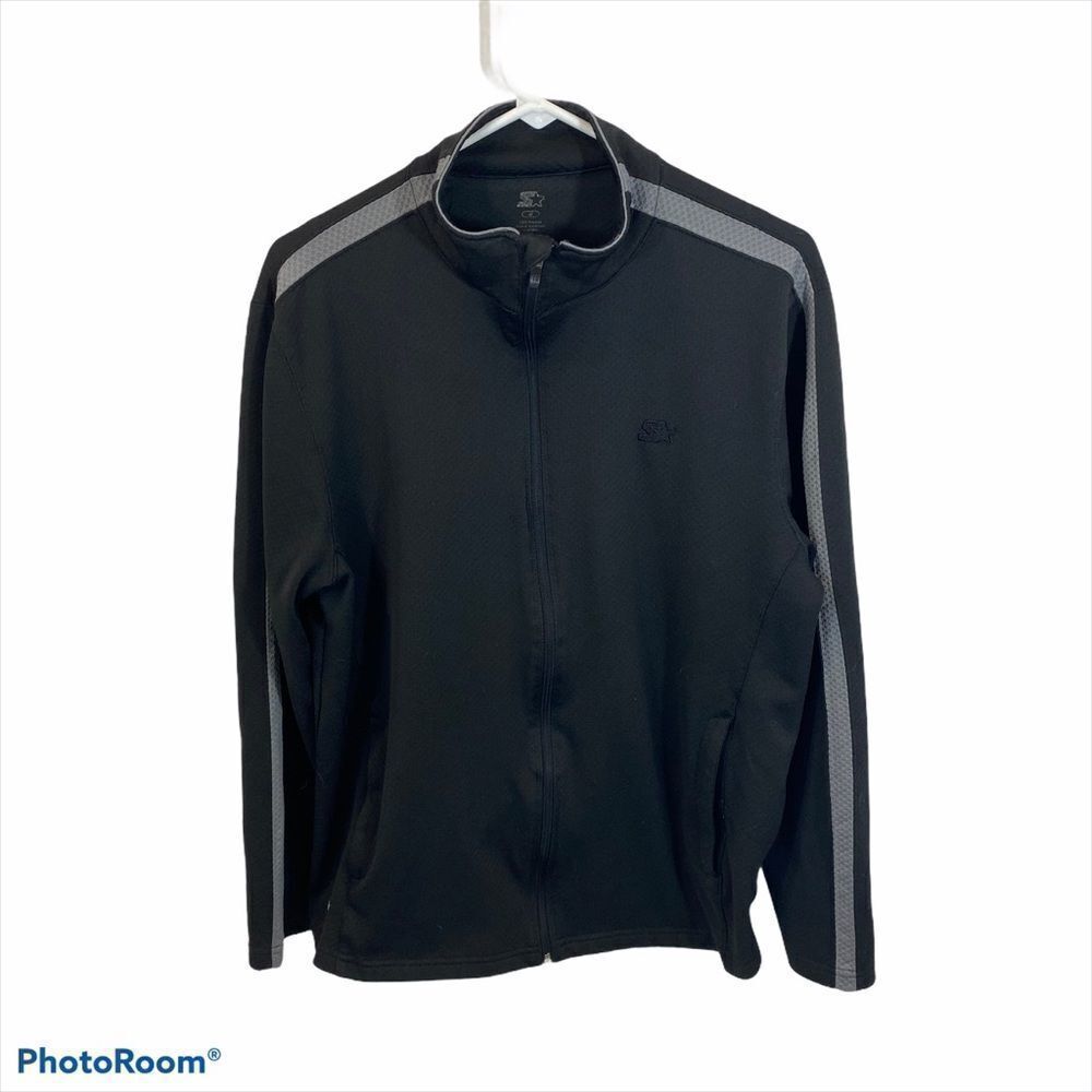 Men’s Lightweight Starter Black and Grey Jacket M